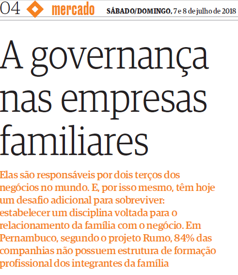 A governança nas empresas familiares (Folha de PE | Mercado)